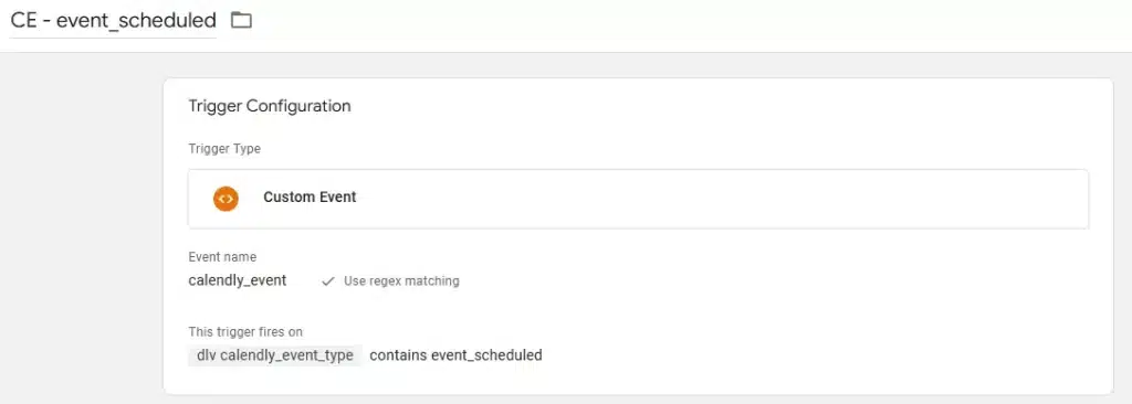 gtm custom event trigger for calendly_event