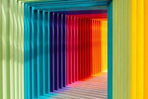 abstract rainbow hallway