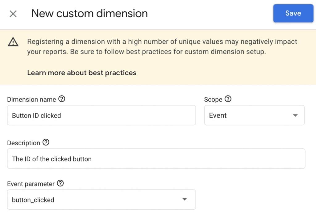 Registering a custom dimension in GA4