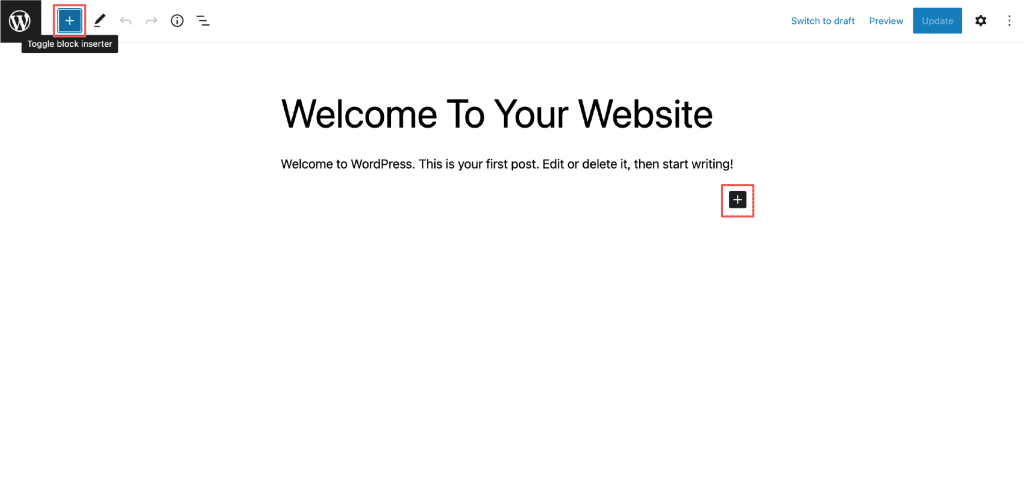 Add New Post Add New Post using the Toggle Block Inserter Image