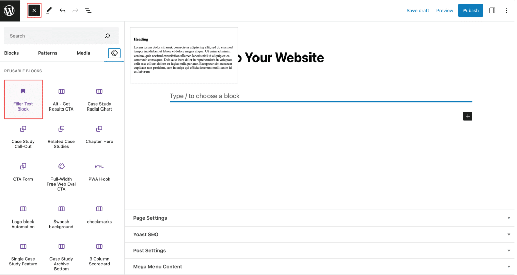 Diagram labeling How to Browse Reusable Blocks in the Block Library