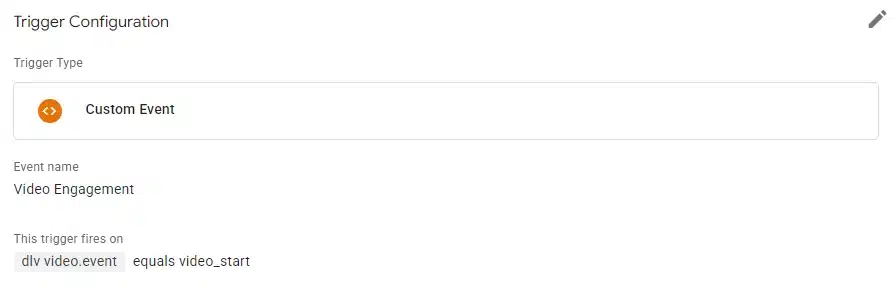 custom event trigger, Video Engagement on video_start