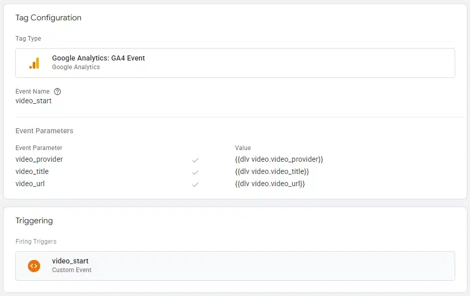  ga4 event tag in gtm, video_start