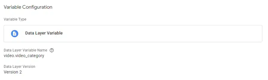gtm data layer variable - video.video_category